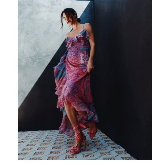 Gianni Bini DANNIJO Isabella Sleeveless Ruffle Chiffon Maxi Dress Large New $199 - Picture 10 of 10